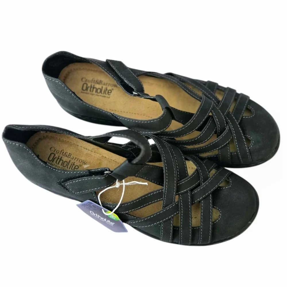 Croft & Barrow Ortholite Women's Black-Grey Mary Jane Shoe. Size 7.5M US.NWT. - Picture 2 of 10